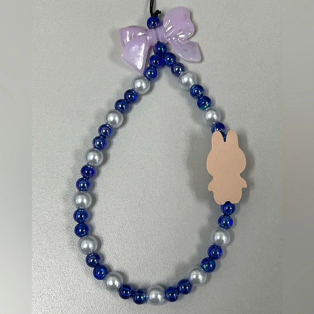 THE FAMOUS LABUBU Beaded Charm Bracelet - Blue and Red/Blue